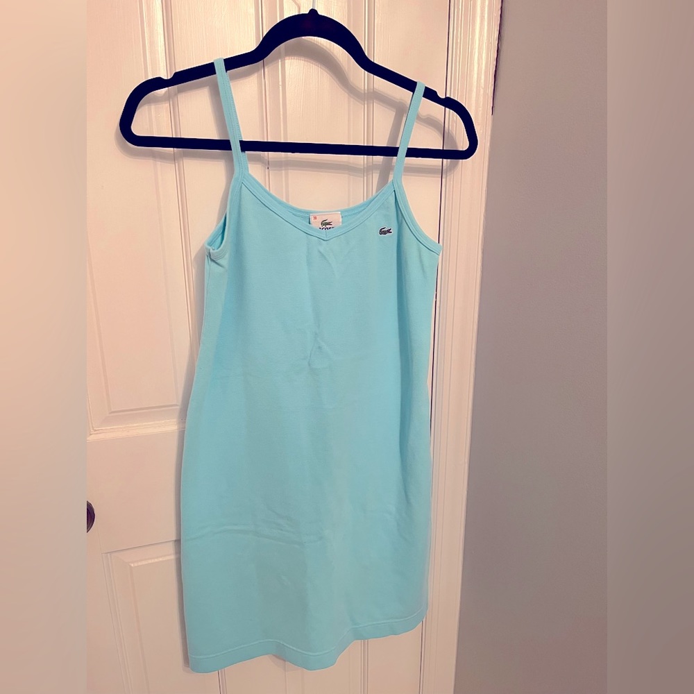 Lacoste Turquoise Cotton Tank Dress